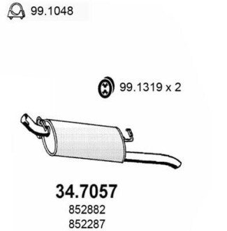Глушитель выхлопных газов конечный ASSO 347057