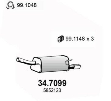 Глушитель выхлопных газов конечный ASSO 347099