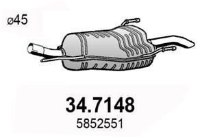 Глушитель выхлопных газов конечный ASSO 34.7148