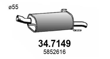 Глушитель выхлопных газов конечный ASSO 34.7149