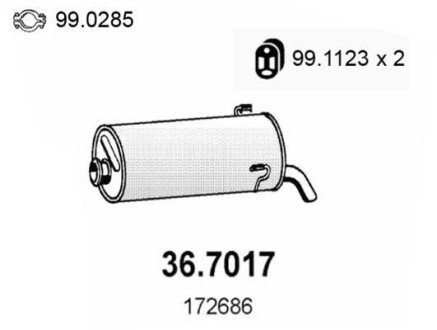 Глушитель выхлопных газов конечный ASSO 367017