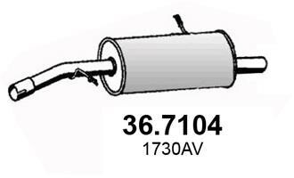 Глушитель выхлопных газов конечный ASSO 36.7104