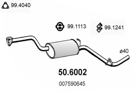 Предглушитель выхлопных газов ASSO 506002