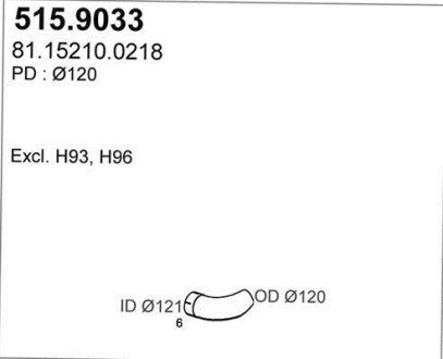 Выпускной трубопровод ASSO 515.9033