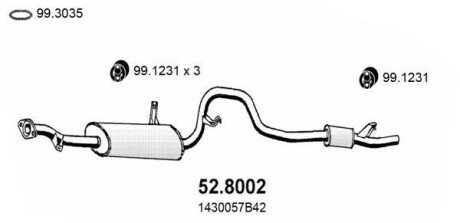 Глушитель выхлопных газов конечный ASSO 528002