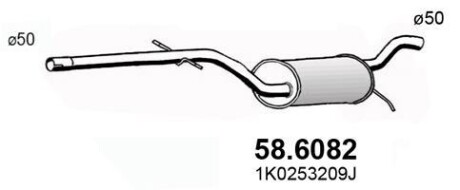 Средний глушитель выхлопных газов ASSO 58.6082