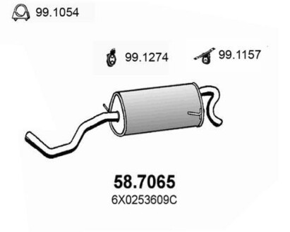 Глушитель выхлопных газов конечный ASSO 587065