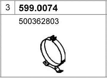 Монтажный комплект, глушитель ASSO 599.0074