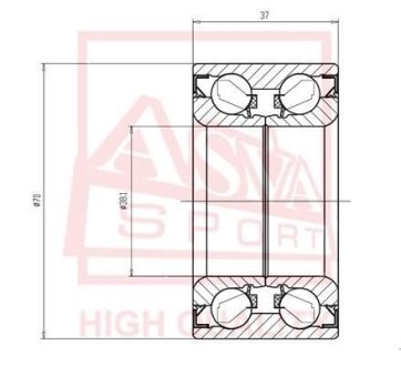 ПОДШИПНИК СТУПИЧНЫЙ (HYUNDAI ACCENT/VERNA 1999- HYUNDAI COUPE/TIBURON 1996-2000 HYUNDAI ELANTRA/LANTRA 1996-2000) ASVA DAC38700037