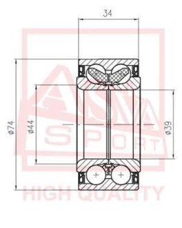 ПОДШИПНИК СТУПИЧНЫЙ ПЕРЕДНИЙ (HYUNDAI MATRIX/LAVITA 2001-) ASVA DAC39740036-34