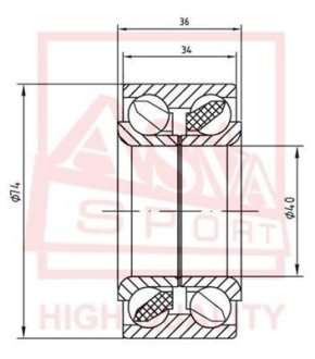 ПОДШИПНИК СТУПИЧНЫЙ ПЕРЕДНИЙ (40X74X36X34) (MITSUBISHI CARISMA DA 1995-2003) ASVA DAC40740036-34