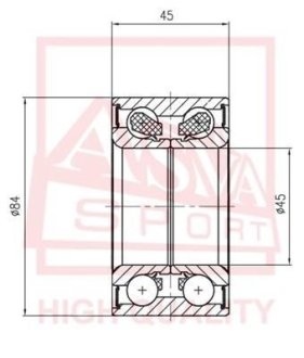 ПОДШИПНИК СТУПИЧНЫЙ ПЕРЕДНИЙ 45X84X45 (TOYOTA CAMRY ACV30/MCV30 2001-2006) ASVA DAC45840045