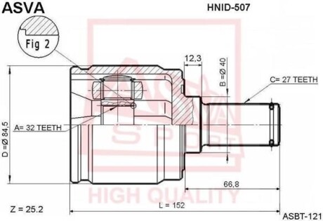 ØÐÓÑ ÂÍÓÒÐÅÍÍÈÉ 32x40x27 (HONDA ACCORD CF3/CF4/CF5/CL1/CL3 1998-2002) ASVA HNID-507