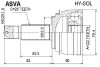 ШРУС НАРУЖНЫЙ 22X52.5X25 (HYUNDAI ACCENT 11/BLUE USA 2011-2017) ASVA HY-SOL (фото 1)