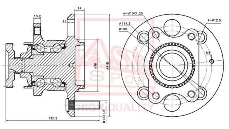 СТУПИЦА ЗАДНЯЯ (HYUNDAI SONATA EF 2002-, ABS-TYPE) ASVA HYWH-007A47