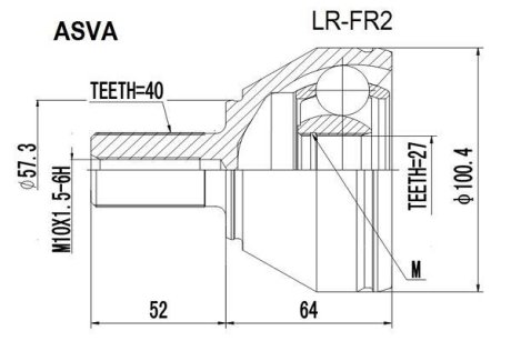 ШРУС НАРУЖНЫЙ 27x57.3x40 (LAND ROVER FREELANDER II 2006-2014) ASVA LR-FR2