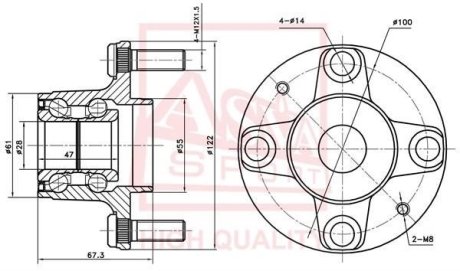 СТУПИЦА ЗАДНЯЯ (MAZDA DEMIO DW3/DW5 1998-2002) ASVA MZWH-DWR