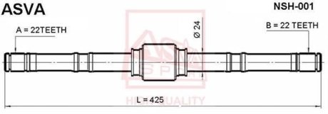 ПОЛУОСЬ ЛЕВАЯ 22X425X22 (NISSAN PRIMERA P10 1990-1996) ASVA NSH-001