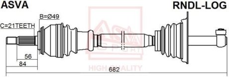ПРИВОД ЛЕВЫЙ 677X21 (LOGAN 2004-) ASVA RNDL-LOG (фото 1)
