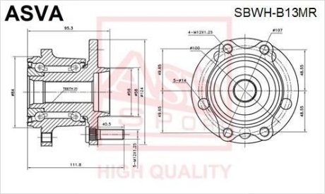 СТУПИЦА ЗАДНЯЯ (SUBARU LEGACY B13 2003-) ASVA SBWH-B13MR