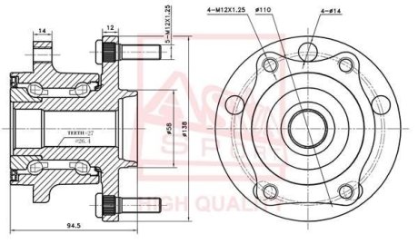 СТУПИЦА ЗАДНЯЯ (SUBARU B9 TRIBECA 2004-) ASVA SBWH-B9MR