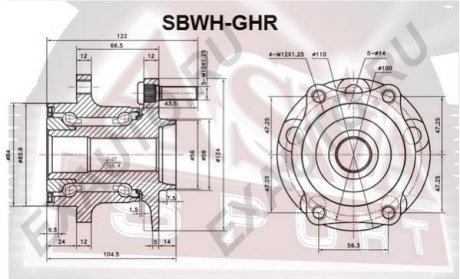 СТУПИЦА ЗАДНЯЯ (SUBARU IMPREZA G12 2007-) ASVA SBWH-GHR