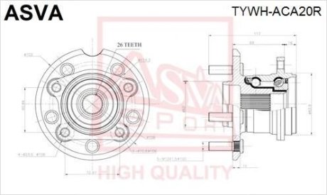 СТУПИЦА ЗАДНЯЯ (TOYOTA RAV4 ACA2# 2000-2005) ASVA TYWH-ACA20R