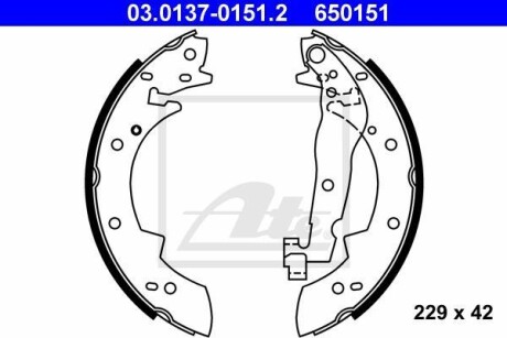 Комплект тормозных колодок ATE 03.0137-0151.2