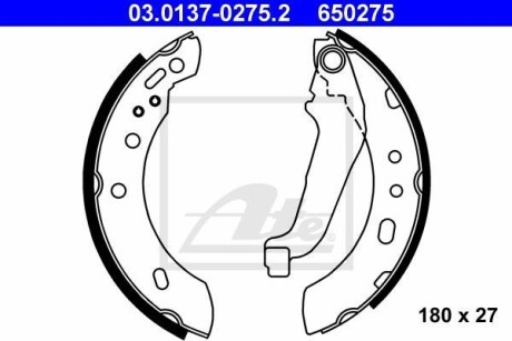 Комплект тормозных колодок ATE 03.0137-0275.2