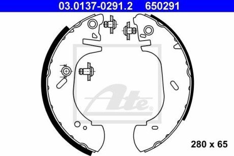 Комплект тормозных колодок ATE 03.0137-0291.2