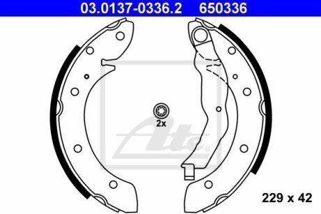 Комплект тормозных колодок ATE 03.0137-0336.2