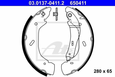 Комплект тормозных колодок ATE 03.0137-0411.2