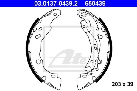 Комплект тормозных колодок ATE 03.0137-0439.2