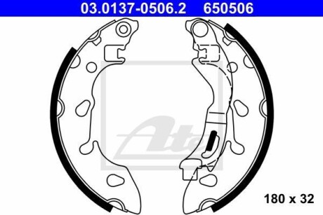 Комплект тормозных колодок ATE 03.0137-0506.2