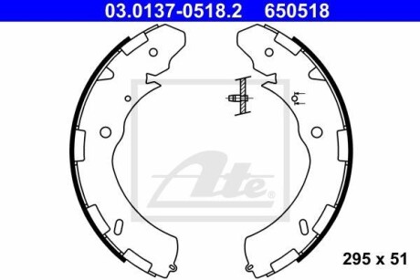 Комплект гальмівних колодок ATE 03.0137-0518.2