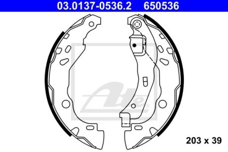 SZCZКKI HAM 03.0137-0536.2 DACIA LOGAN 1.4, 1.6 04-, 1.5DCI 07-, THALIA 1.4 00-, 1.5DCI, 1.6 16V 02- 203X38 ATE 03013705362