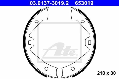 Гальмівні колодки ручного гальма ATE 03.0137-3019.2