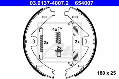 Гальмівні колодки ручного гальма ATE 03013740072