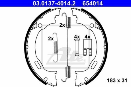 Гальмівні колодки ручного гальма ATE 03013740142