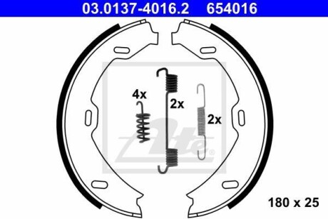 Гальмівні колодки, барабанні ATE 03.0137-4016.2