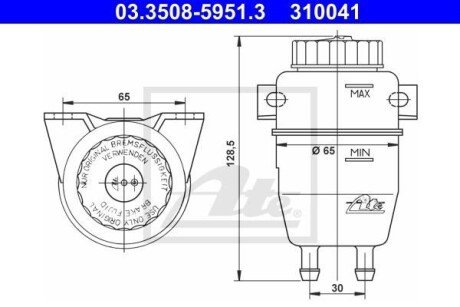 Компенсационный бак, тормозная жидкость ATE 03.3508-5951.3