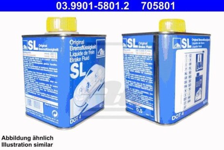 Жидкость тормозная dot 4, "Brake Fluid SL", 0.5л ATE 03.9901-5801.2 (фото 1)