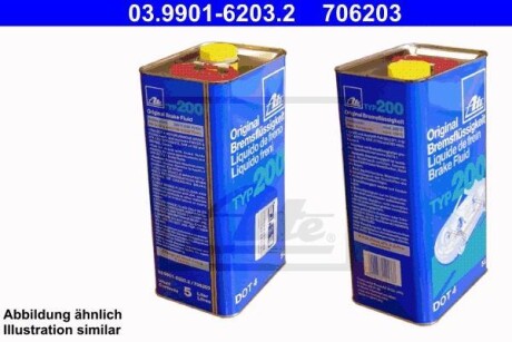 Жидкость тормозная dot 4, "Brake Fluid TYP 200", 5л ATE 03.9901-6203.2