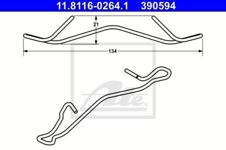 Комплект монтажний колодок ATE 11811602641