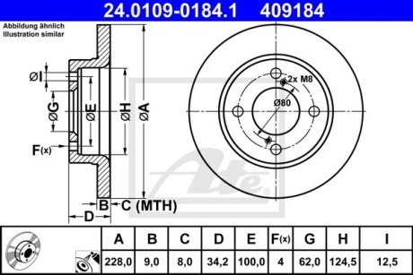 Диск гальмівнийTYL SUZUKI ATE 24010901841