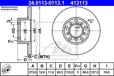 Тормозной диск ATE 24.0113-0113.1