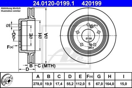 Тормозной диск ATE 24012001991