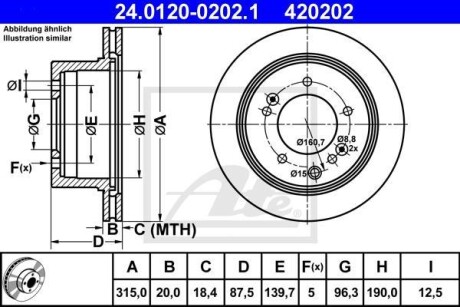 Гальмівний диск ATE 24012002021