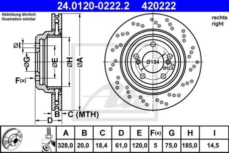 Two-piece brake disk ATE 24012002222