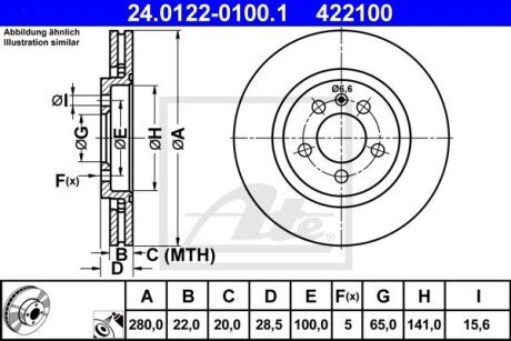 Диск гальмівний ATE 24012201001